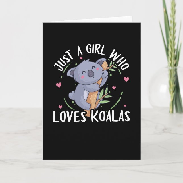 Koala Bear bara en flicka som Kärlek Koalas Kort (Framsida)