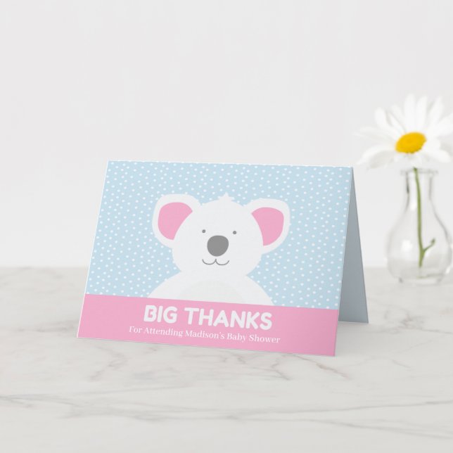 Koala Bear Big Tack-Rosa Blue Kort (Liten växt)