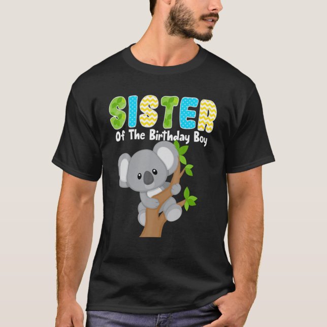 Koala Bear Birthday syster of the Birthday Boy Koa T Shirt (Framsida)