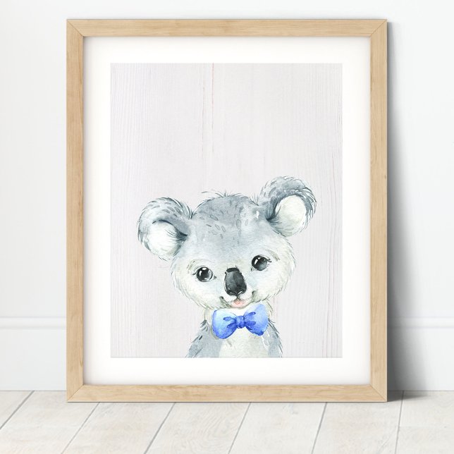 Koala Bear Bowtie Nursery Art Skriv ut Poster (Skapare uppladdad)