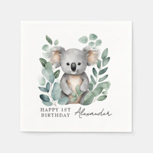 Koala Bear Boys 1:a födelsedagen Party Pappersservett