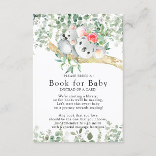 Koala Bear Boys Baby Shower Bok för Baby Card Tilläggskort