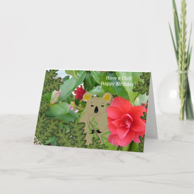 Koala Bear Chill Birthday Card Kort (Framsida)