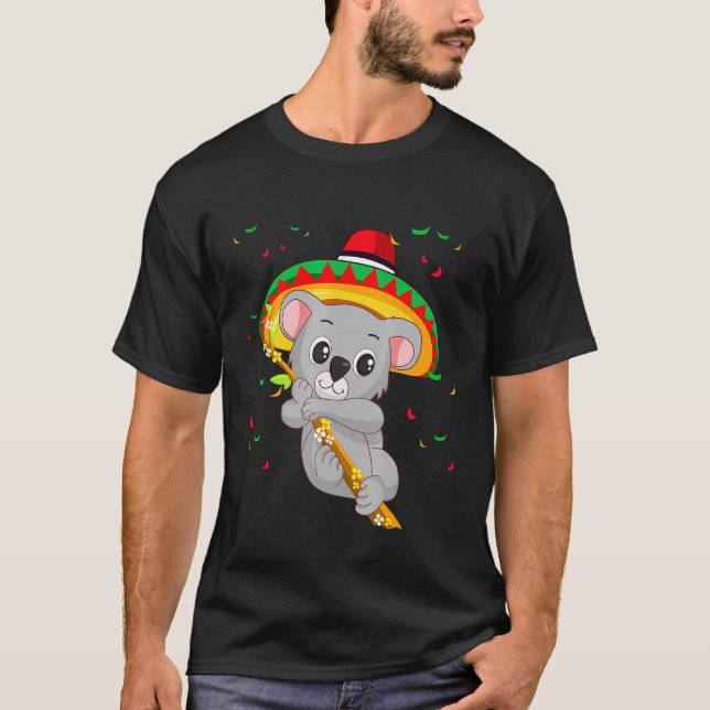 Koala Bear Cinco de Mayo 5 maj Firande T Shirt (Framsida)