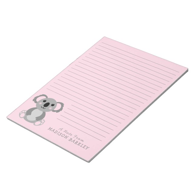 Koala Bear Cute Barn Personal Stationary Antecknin Anteckningsblock (Vinklad)