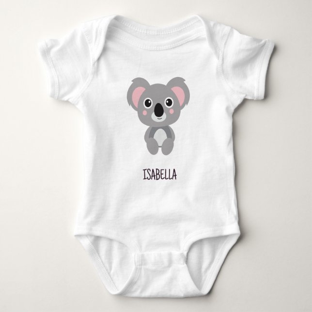 Koala Bear Cute Girls Namn T Shirt (Framsida)
