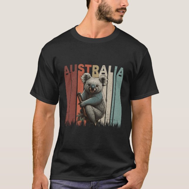 Koala Bear Distress Australian Koala T Shirt (Framsida)