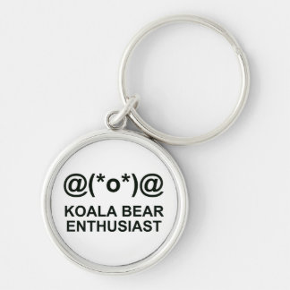 Koala Bear Enthusiast Rund Silverfärgad Nyckelring