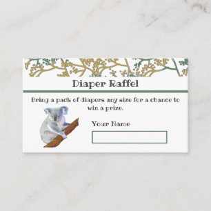 Koala Bear Foilage Raffle Design Tilläggskort