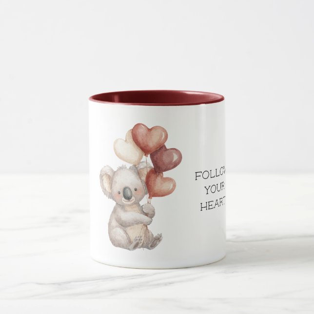 Koala Bear Follow your heart Red Balloons Mugg (Center)