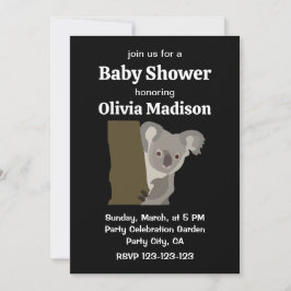 Koala Bear Gender Neutral Baby Shower Inbjudningar