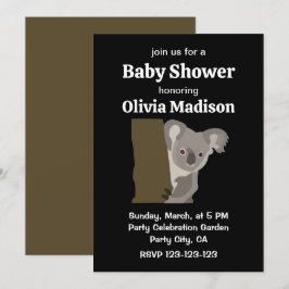 Koala Bear Gender Neutral Baby Shower Inbjudningar