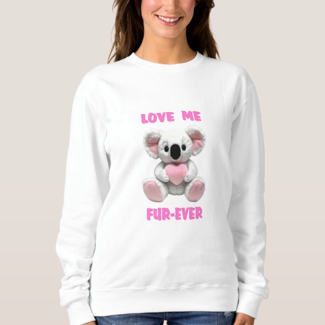 Koala Bear Hugger Rosa Heart Valentines Day Gift T Shirt (Framsida)