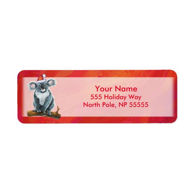 Koala Bear-jul Returadress Etikett (Framsidan)