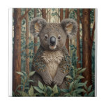 Koala Bear Kakelplatta<br><div class="desc">-Cute retro boho Koala Bear-skogen scen.</div>