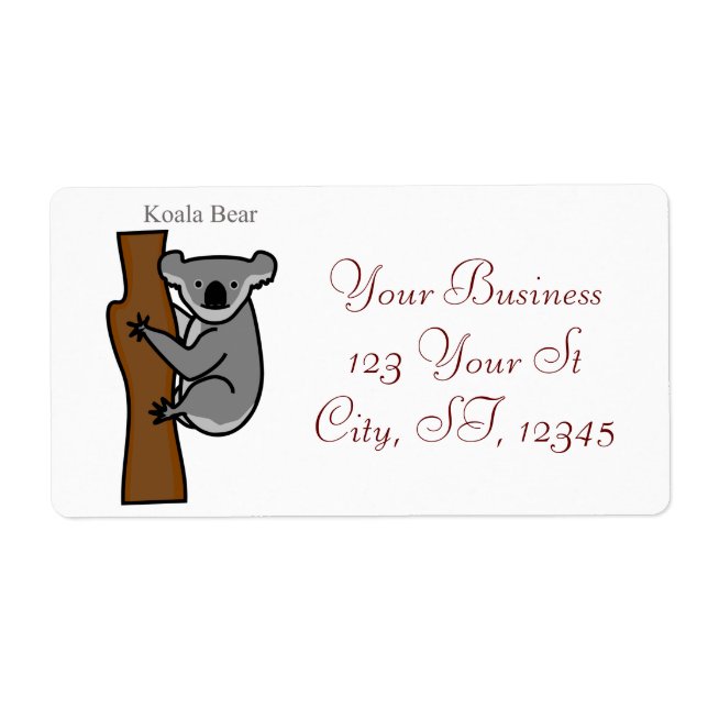 Koala Bear klättrande Träd Thunder_Cove Fraktsedel (Framsidan)