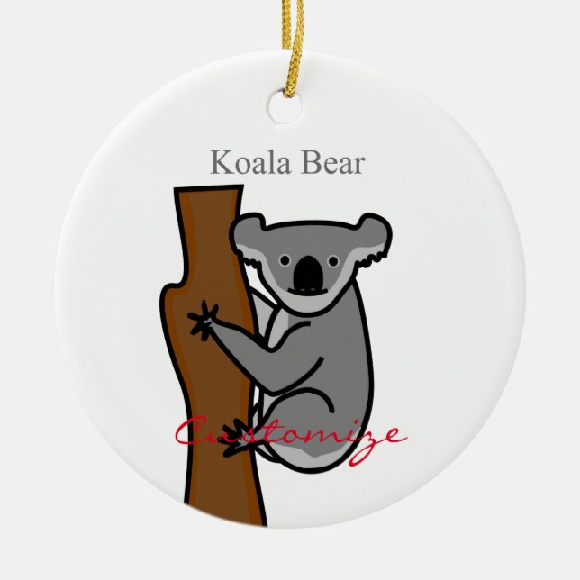 Koala Bear klättrande Träd Thunder_Cove Julgransprydnad Keramik (Framsidan)