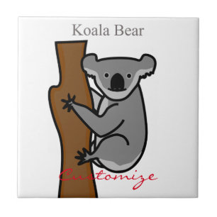 Koala Bear klättrande Träd Thunder_Cove Kakelplatta