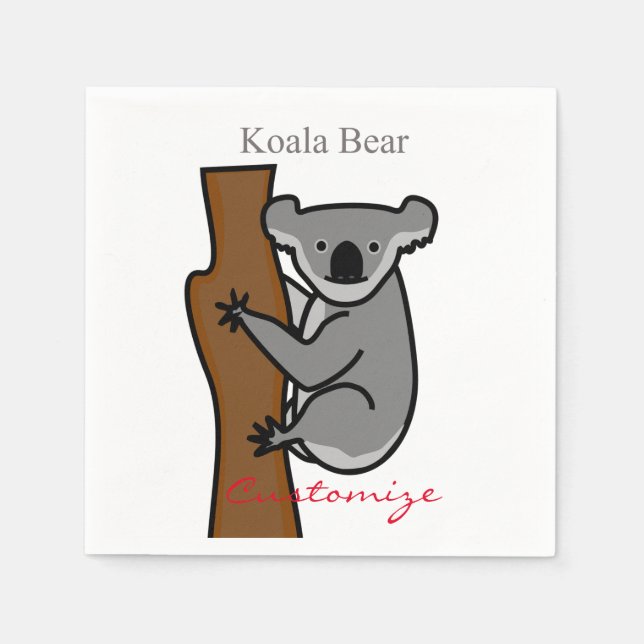 Koala Bear klättrande Träd Thunder_Cove Pappersservett (Framsidan)