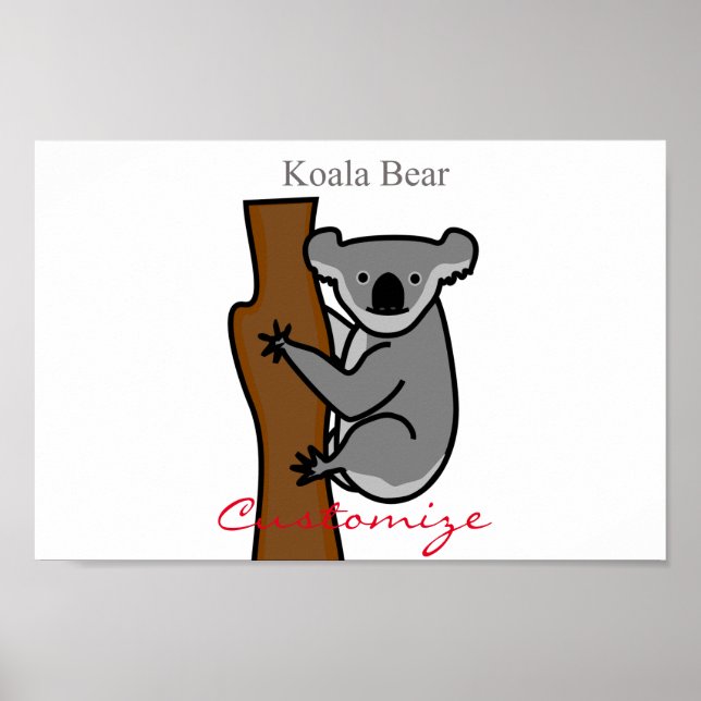 Koala Bear klättrande Träd Thunder_Cove Poster (Framsidan)