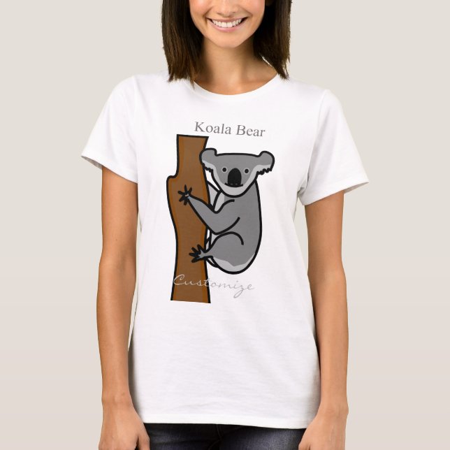 Koala Bear klättrande Träd Thunder_Cove T Shirt (Framsida)