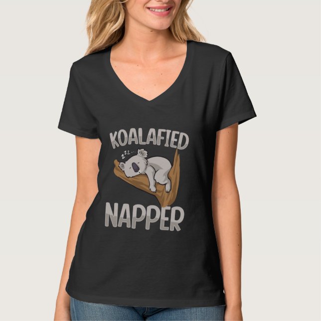 Koala Bear Koalafied Napper Australia Koala T Shirt (Framsida)