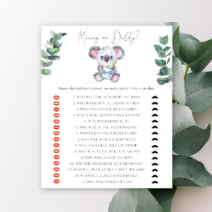 Koala Bear Mamma eller babyduschspel