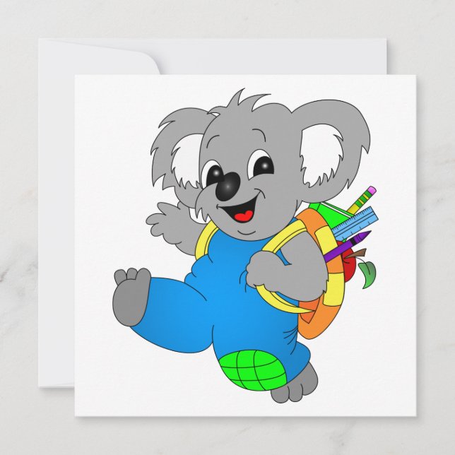 Koala Bear med ryggsäck Inbjudningar (Framsida)