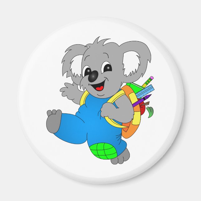 Koala Bear med ryggsäck Magnet (Framsidan)