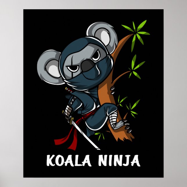 Koala Bear Ninja Samurai Martial Arts Animal Poster (Framsidan)