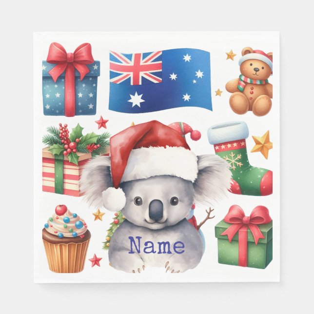Koala Bear on Australia themed  Pappersservett (Framsidan)