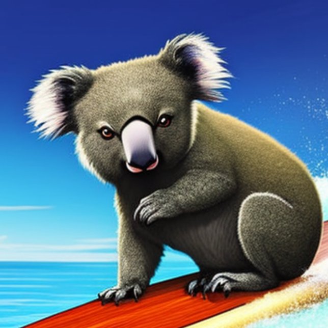 Koala Bear på en surfboard T-Shirt (Skapare uppladdad)