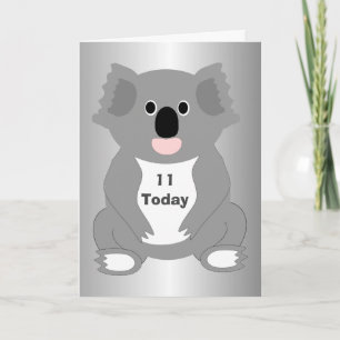 Koala Bear Personlig 11:e födelsedagen Kort