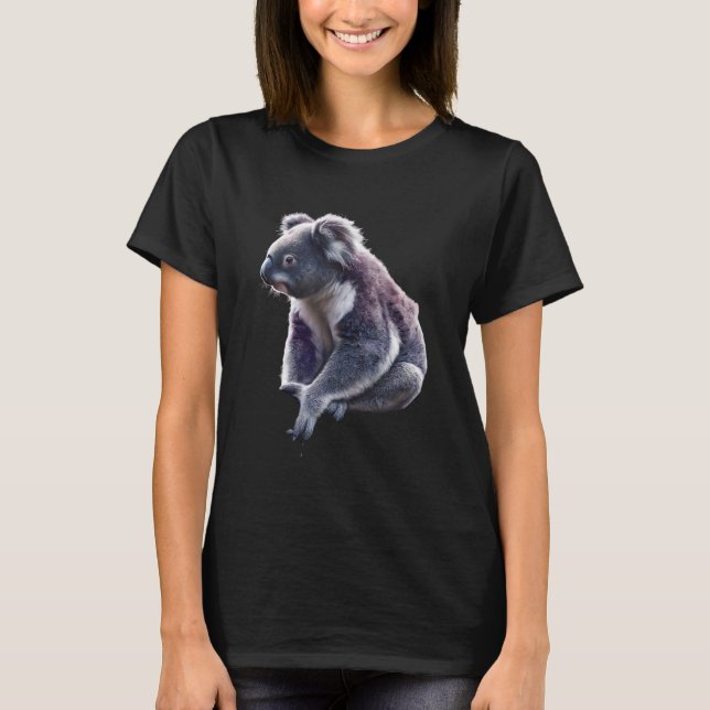 Koala Bear Portrait Artwork Wildlife Tropical Anim T Shirt (Framsida)