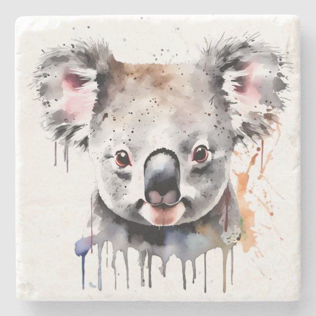Koala Bear Porträtt Stenunderlägg (Framsidan)