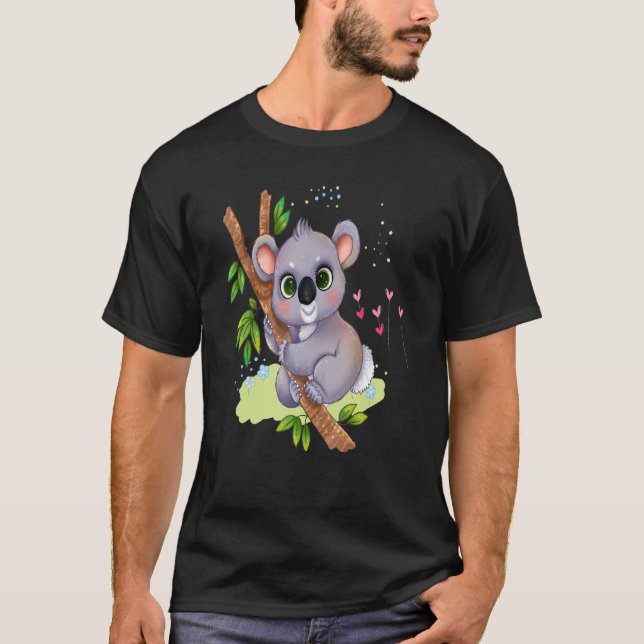 Koala Bear Retro Sunset Animal Koala T Shirt (Framsida)