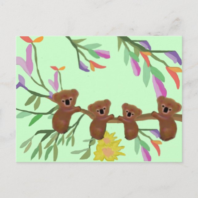 Koala Bear Roligt Postcards Vykort (Framsida)