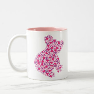 Koala-Bear-Rosa-Hearts Två-Tonad Mugg
