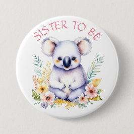 Koala Bear ThBäste syster till Baby Shower Knapp