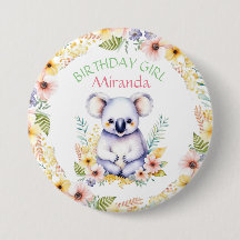 Koala Bear Thmet Birthday Girl Personlig