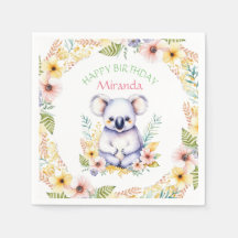 Koala Bear Thmet Girl's Grattis på födelsedagen