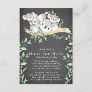 Koala Bear Triplets Baby Shower Bok för Baby Card Tilläggskort