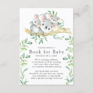 Koala Bear Twillingars Baby Shower Bok för Baby Ca Tilläggskort