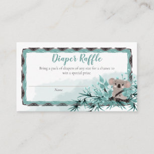 Koala Bear Unisex Baby Shower Diaper Raffle Enclos Tilläggskort