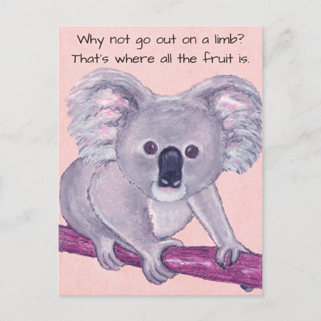 Koala Bear~Ut på en limb Vykort (Framsida)