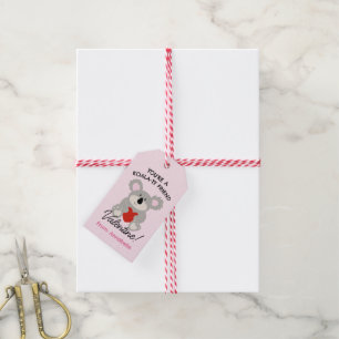 Koala Bear Valentines Day Classroom School Card Presentetikett