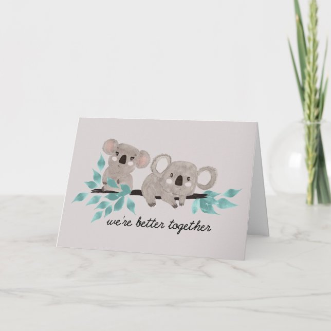Koala Bear Vatten Färg Greeting Card Tack Kort (Framsida)