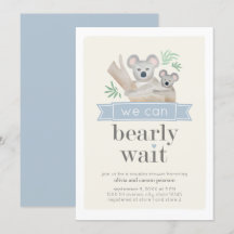 Koala Bear Vi kan barly Wait Par Baby Shower
