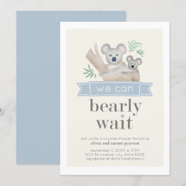 Koala Bear Vi kan barly Wait Par Baby Shower Inbjudningar