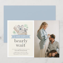 Koala Bear Vi kan barly Wait Par Baby Shower Inbjudningar